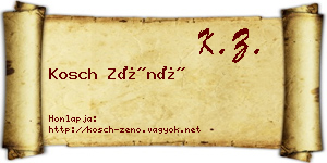Kosch Zénó névjegykártya